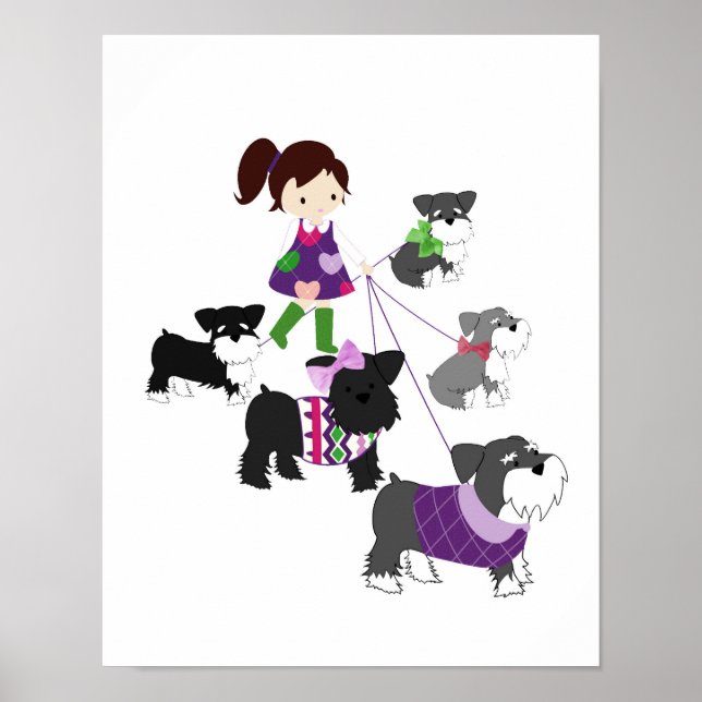 Schnauzer Kinderzimmer Wall Art Poster (Vorne)