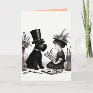 Schnauzer-Klappgrußkarte Karte