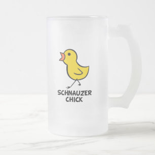 Schnauzer-Küken Mattglas Bierglas