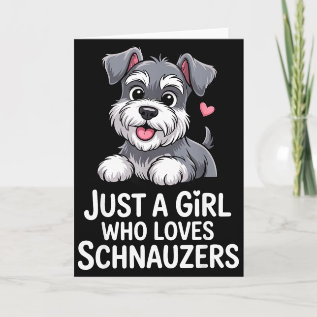 Schnauzer-Kunst für Frauen Mädchen Kinder Mini-Sch Karte (Vorderseite)