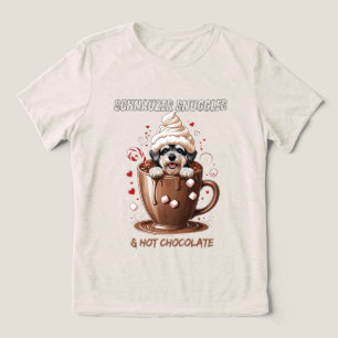 Schnauzer Kuscheltiere & Heiße Schokolade Tri-Blend Shirt