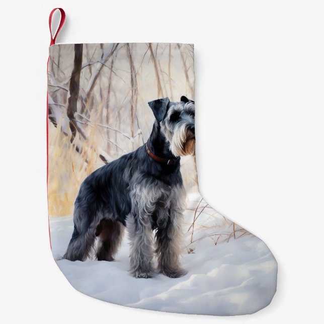 Schnauzer Let It Schnee Weihnachten Kleiner Weihnachtsstrumpf (Vorderseite)