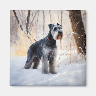 Schnauzer Let It Schnee Weihnachten Magnet