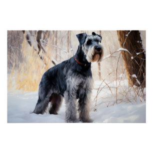 Schnauzer Let It Schnee Weihnachten Poster