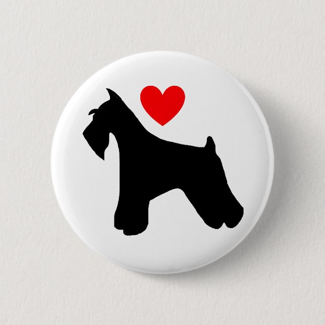 Schnauzer-Liebe-Knopf Button (Vorderseite)