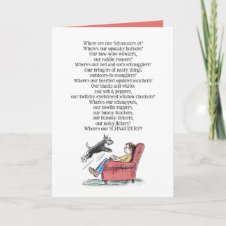 Schnauzer Lover Gedicht Grußkarte Karte