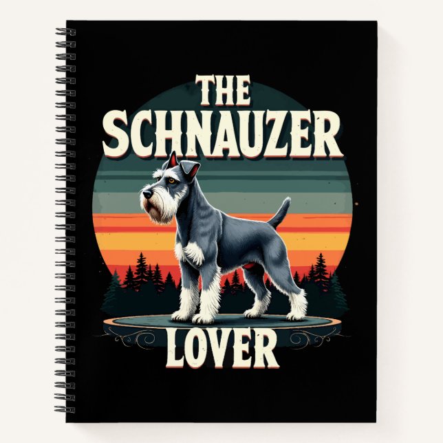 Schnauzer Lover - Retro Dog Design Notizbuch (Vorderseite)