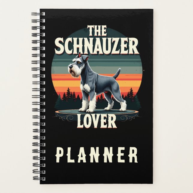 Schnauzer Lover - Retro Dog Design Planer (Vorderseite)