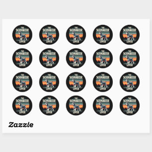 Schnauzer Lover - Retro Dog Design Runder Aufkleber