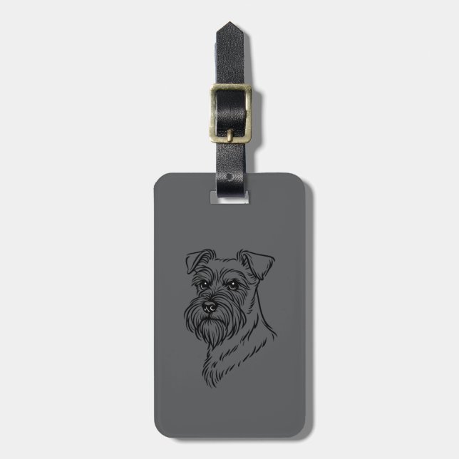 Schnauzer - Luggage Tag Gepäckanhänger (Vorderseite vertikal)