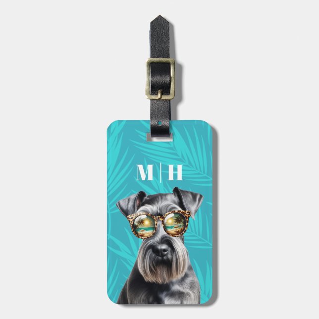 Schnauzer Luggage Tags Gepäckanhänger (Vorderseite vertikal)