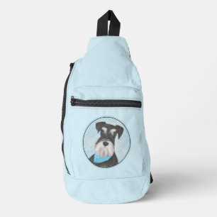 Schnauzer-Malerei Miniatur Unzugeschnittener Haust Crossbody Bag