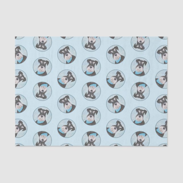 Schnauzer-Malerei Miniatur Unzugeschnittener Haust Seidenpapier (Vorderseite)