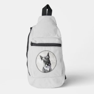 Schnauzer Malerei Riesenkroppe Original Dog Art Crossbody Bag