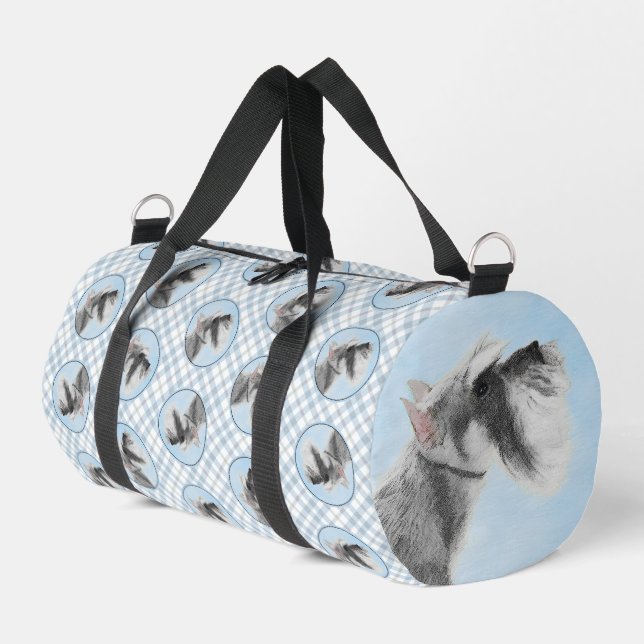 Schnauzer Malerei Riesenkulptur Hundkunst Duffle Bag (Linke Seite)
