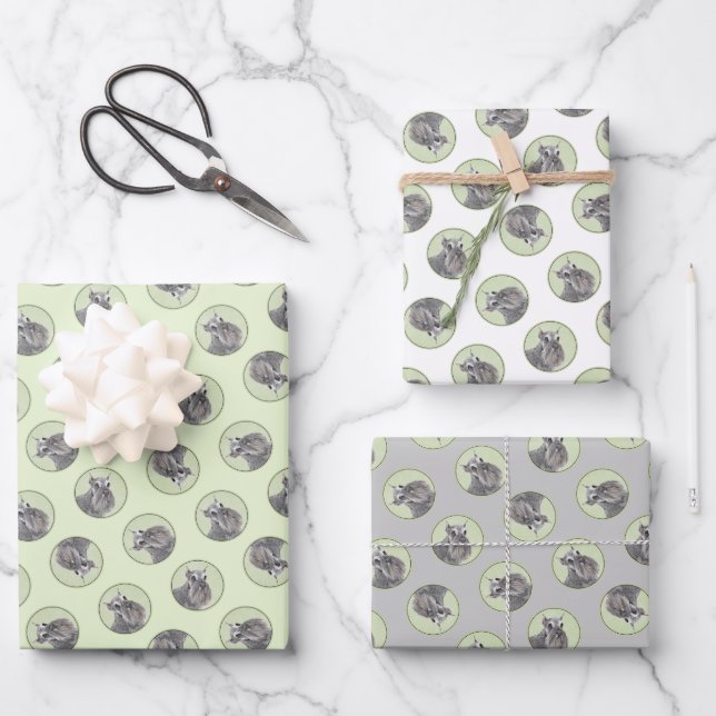 Schnauzer Malerei Riesenkulptur Hundkunst Geschenkpapier Set (Vorderseite)