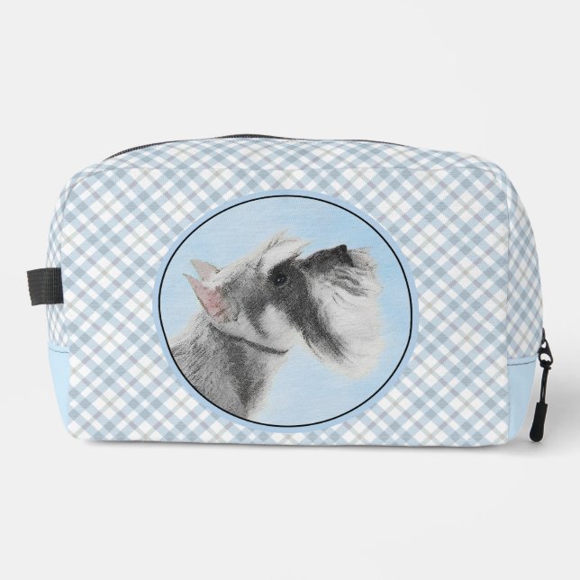 Schnauzer Malerei Riesenkulptur Hundkunst Waschbeutel (Vorderseite)