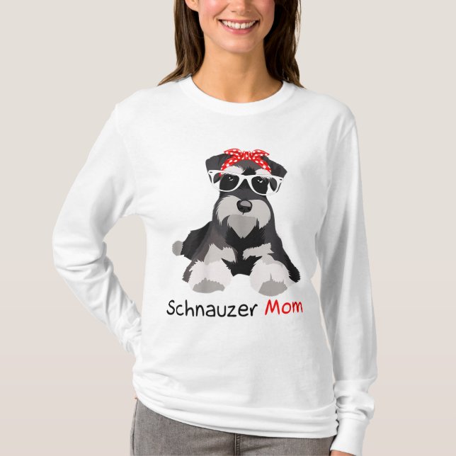 Schnauzer Mama Bandana Womens Schnauzer Dog T-Shirt (Vorderseite)