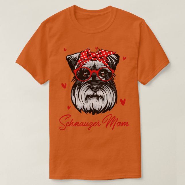 Schnauzer Mama Niedlich Leopard Print Hund Liebhab T-Shirt (Design vorne)
