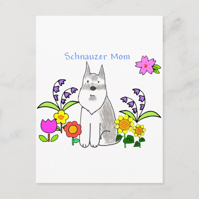 Schnauzer Mama Postcard Postkarte (Vorderseite)