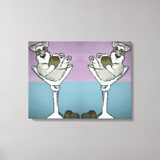 Schnauzer Martini Doppelte Leinwand Kunst