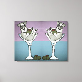 Schnauzer Martini Doppelte Leinwand Kunst