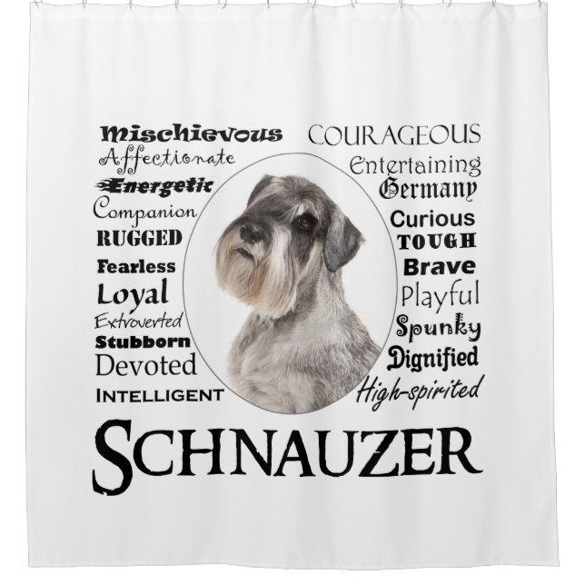 Schnauzer-Merkmal-Duschvorhang Duschvorhang (Vorderseite)