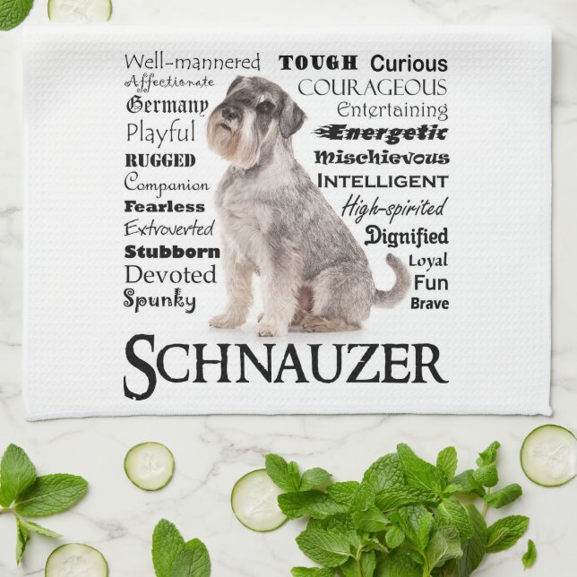 Schnauzer-Merkmal-Geschirrtuch Geschirrtuch (Gefaltet)