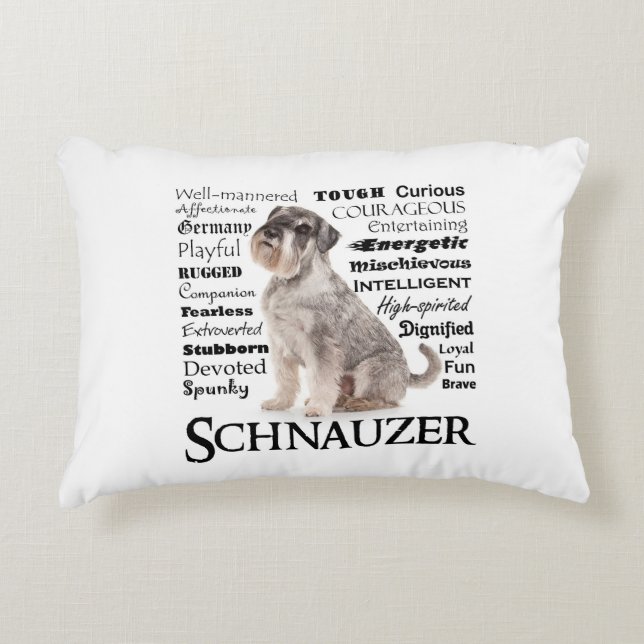 Schnauzer-Merkmal-Kissen Dekokissen (Vorderseite)