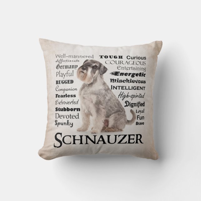 Schnauzer-Merkmal-Kissen Kissen (Vorderseite)