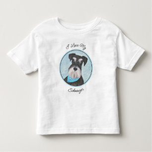 Schnauzer (Miniatur) Malerei - Niedlicher Original Kleinkind T-shirt