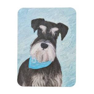 Schnauzer (Miniatur) Malerei - Niedlicher Original Magnet