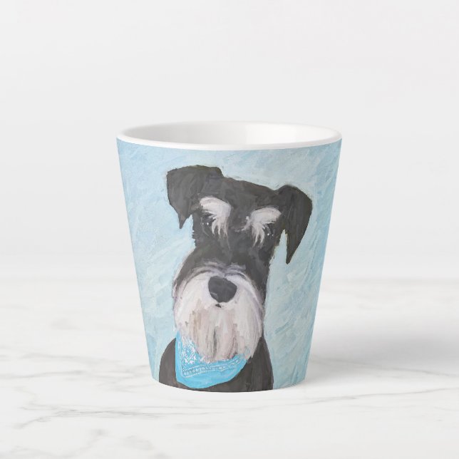 Schnauzer (Miniatur) Malerei - Niedlicher Original Milchtasse (Vorderseite)