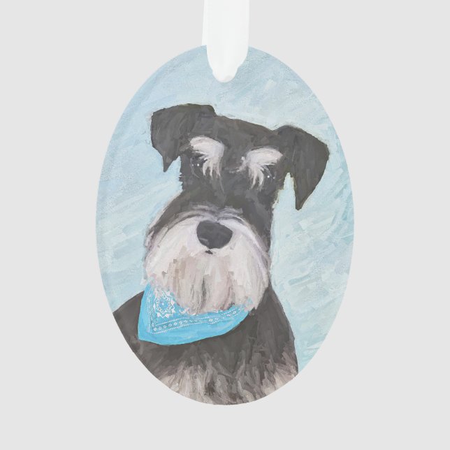 Schnauzer (Miniatur) Malerei - Niedlicher Original Ornament (Rückseite)