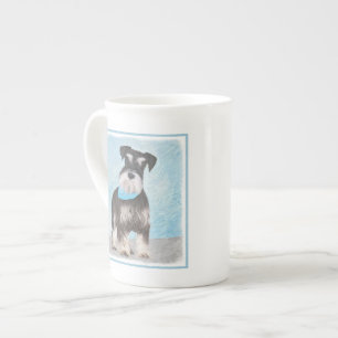 Schnauzer (Miniatur) Malerei - Niedlicher Original Prozellantasse