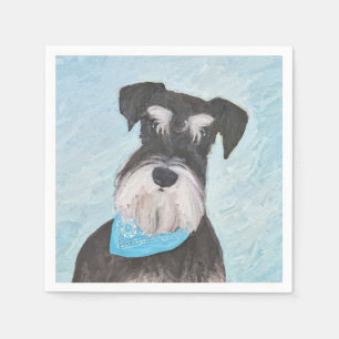 Schnauzer (Miniatur) Malerei - Niedlicher Original Serviette
