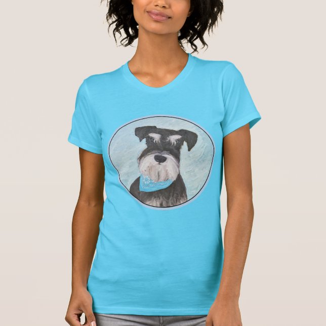 Schnauzer (Miniatur) Malerei - Niedlicher Original T-Shirt (Vorderseite)