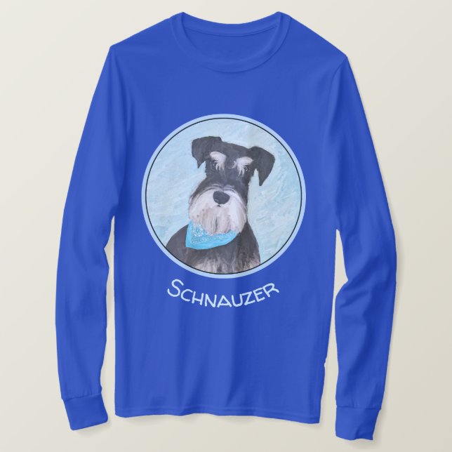 Schnauzer (Miniatur) Malerei - Niedlicher Original T-Shirt (Design vorne)