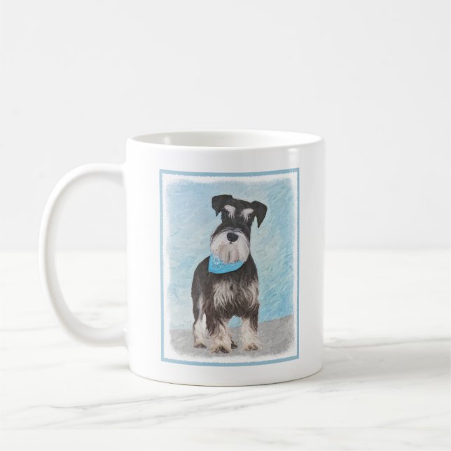 Schnauzer (Miniatur) Malerei - Niedlicher Original Tasse (Links)