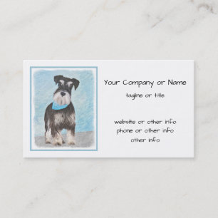 Schnauzer (Miniatur) Malerei - Niedlicher Original Visitenkarte