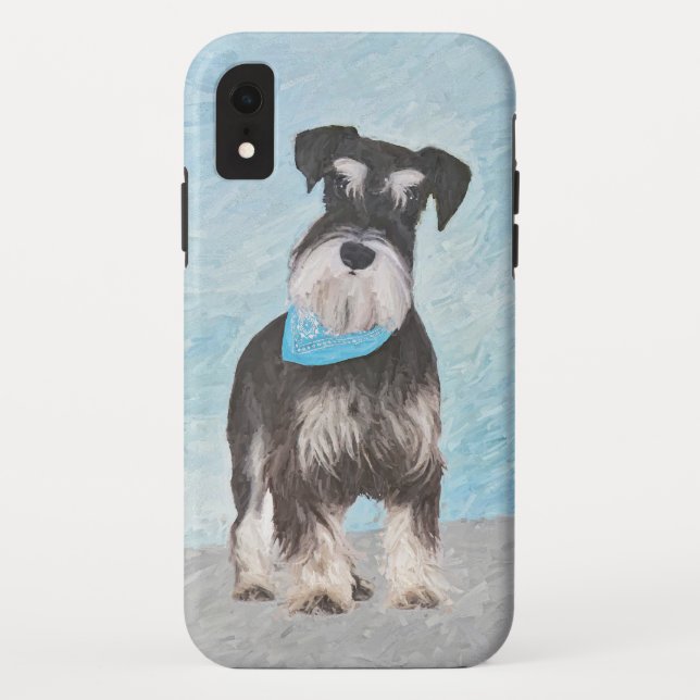 Schnauzer (Miniatur) Malerei - Niedliches Original Case-Mate iPhone Hülle (Rückseite)