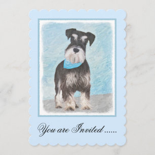 Schnauzer (Miniatur) Malerei - Niedliches Original Einladung
