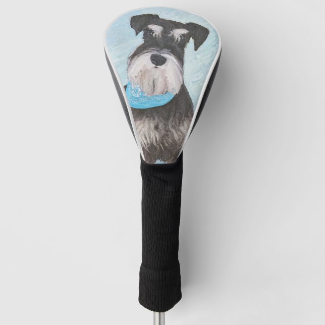 Schnauzer (Miniatur) Malerei - Niedliches Original Golf Headcover (Vorderseite)