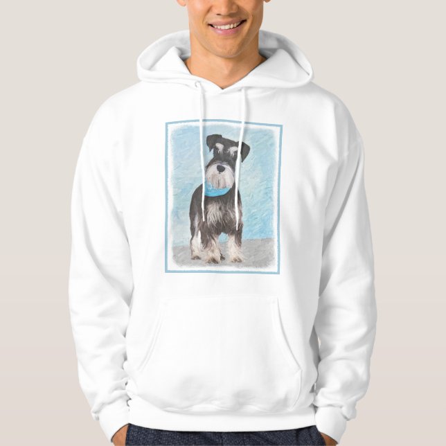 Schnauzer (Miniatur) Malerei - Niedliches Original Hoodie (Vorderseite)