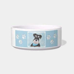 Schnauzer (Miniatur) Malerei - Niedliches Original Napf