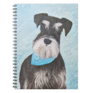 Schnauzer (Miniatur) Malerei - Niedliches Original Notizblock