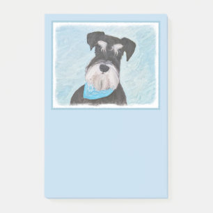 Schnauzer (Miniatur) Malerei - Niedliches Original Post-it Klebezettel