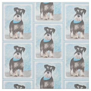 Schnauzer (Miniatur) Malerei - Niedliches Original Stoff