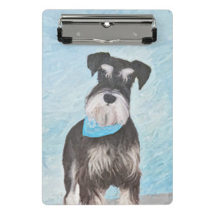 Schnauzer (Miniatur) Malerei - Süßer Originaler Hu Mini Klemmbrett