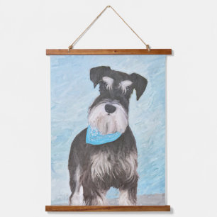 Schnauzer (Miniatur) Malerei - Süßer Originaler Hu Wandteppich Mit Holzrahmen